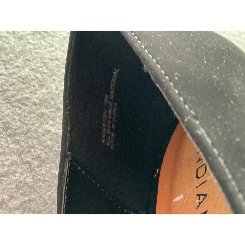 Andiamo Wedge Pumps Size 10 Black Beaded Toe Slip On Shoes
